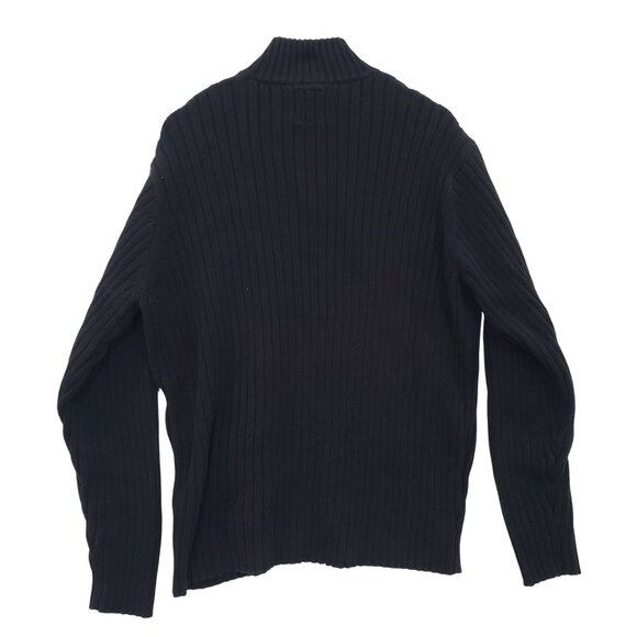 Old Navy Black Ribbed Knit Cotton Pullover Sweater Size XXL Y2K Classic Casual - Picture 2 of 5